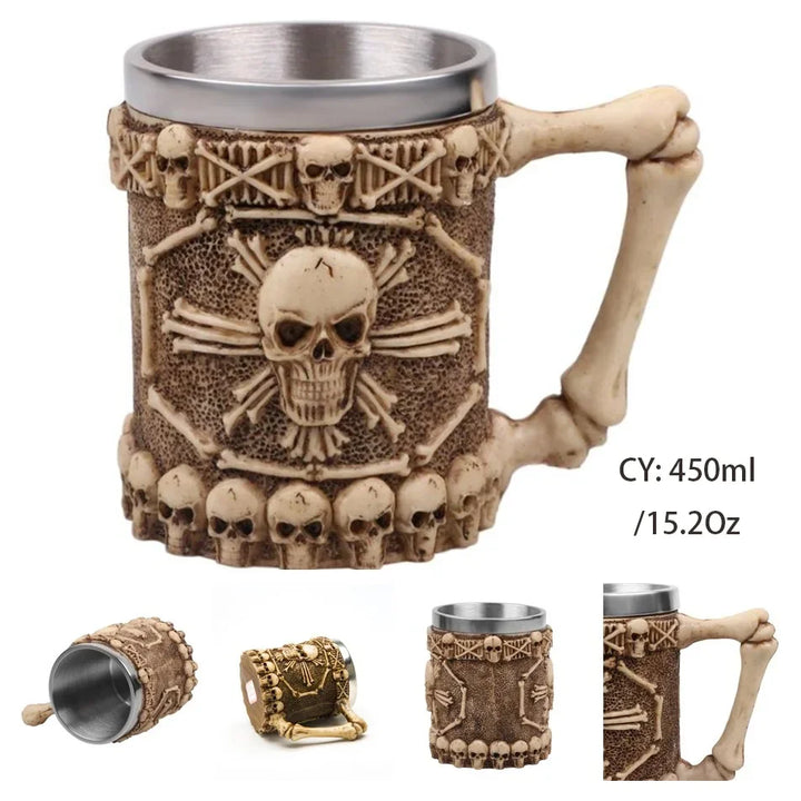 Lisslune | Medieval Dragon Resin Stainless Steel Mug as Coffee Mug or Tea Mug