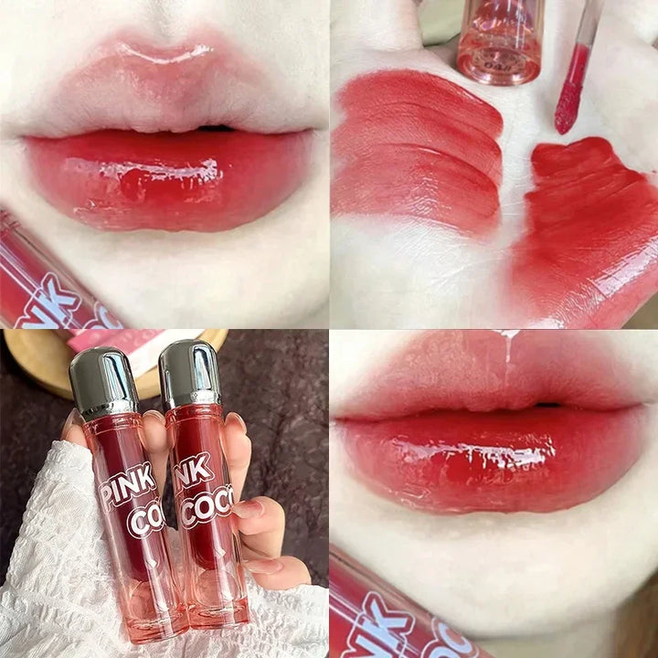 Rynx | New Jelly Mirror Black Tube Lipstick Long-lasting Non-sticky Cup Moisturizing Water Light Lip Balm Korean Lip Makeup Cosmetics 1 Piece