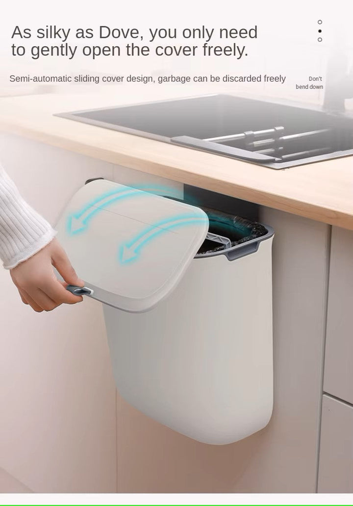 Lisslune | Practical Kitchen Trash Can For Wall Mounting – Swiveling Garbage Bin For Kitchen, Bathroom And Office