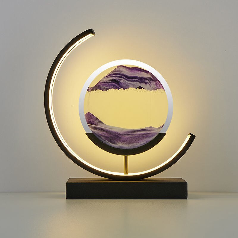 Lisslune | LED Table Lamp with Moving Sand Landscape – SandLight