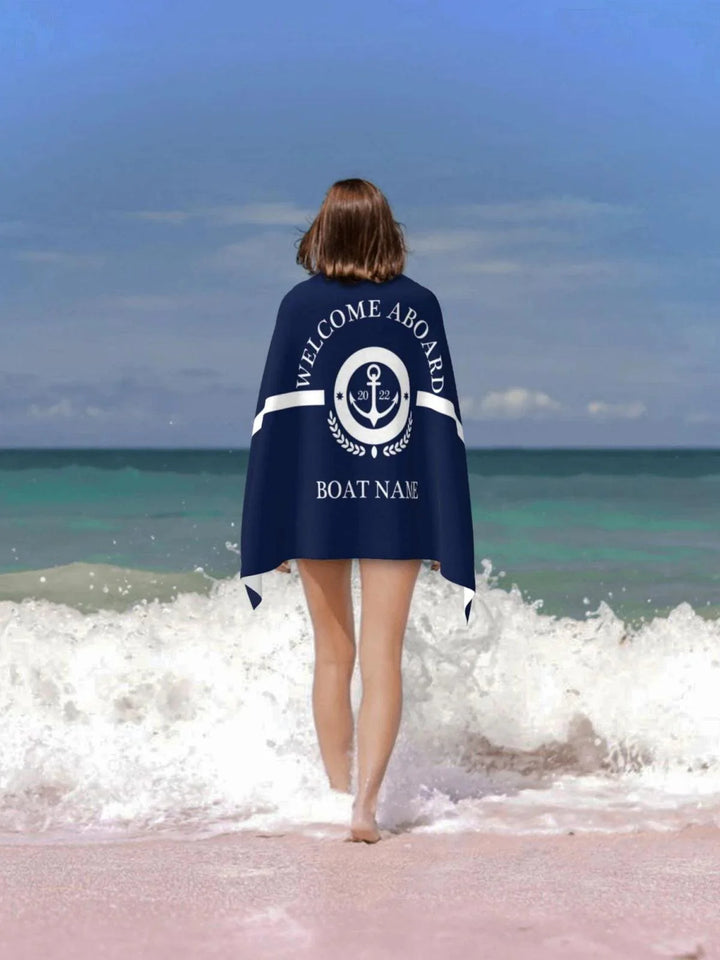 Lisslune | Stylish Adjustable Dark Blue Nautical Microfiber Towel Set - Luxury Redefined for Every Occasion