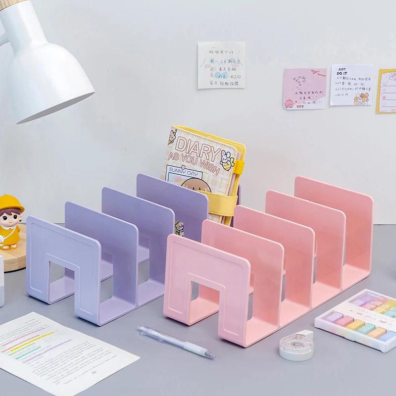 Lisslune | 4-Section Multifunctional Book Stand Organizer for Optimized Workspace Storage