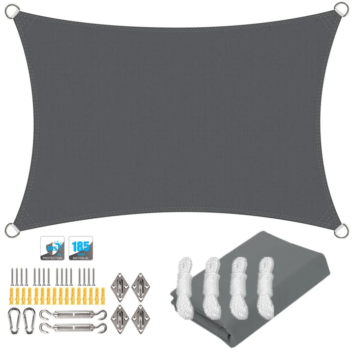 Lisslune | Waterproof Rectangular Sun Shade Sail with UV Protection & Mounting Kits – ShadeGuard