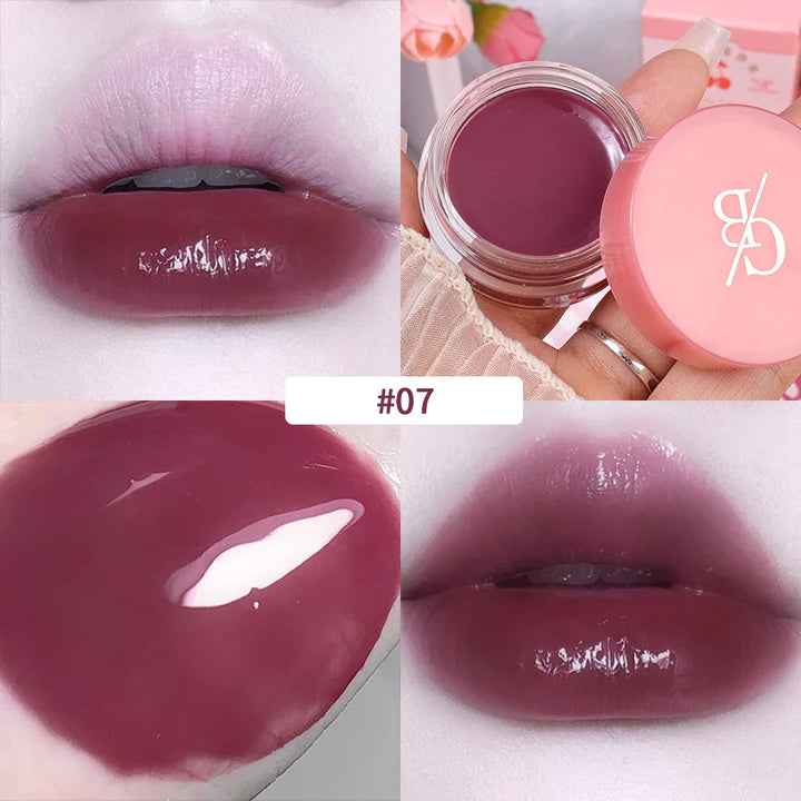 Rynx | Jelly Canned Lip Glaze 8 Colors Mirror Water Light Jam Lip Color Pigmented Long-lasting Moisturizing Plumping Lip Gloss Makeup