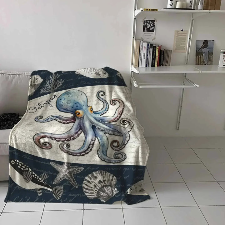 Lisslune | Octopus Shell Starfish Throw Blanket