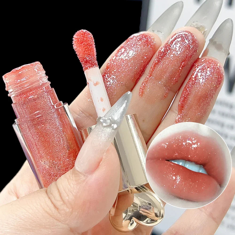 Rynx | Sparkling fine glitter lip balm moisturizing non-sticky cup lip lacquer long-lasting shimmer glossy liquid lipstick Korean makeup cosmetics
