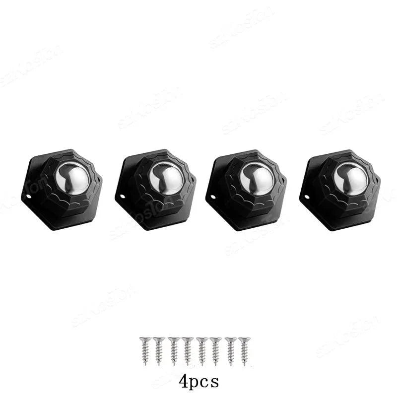 Lisslune | Versatile 360° Mini Swivel Roller Set - 4 Pieces Stainless Steel and Nylon Adhesive Furniture Lifters