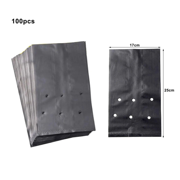 Lisslune | 100 Eco-friendly PE Plant Bags for Optimal Plant Growth - Ideal Cultivation Solution for All Gardeners