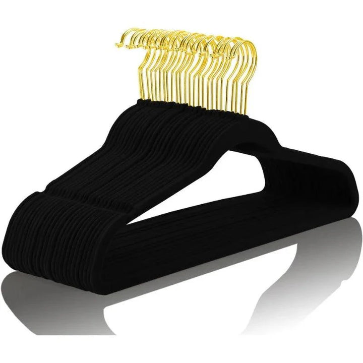 Lisslune | Elegant Teal Velvet Hanger Collection - 50 Premium Hangers with 360-Degree Gold Hook