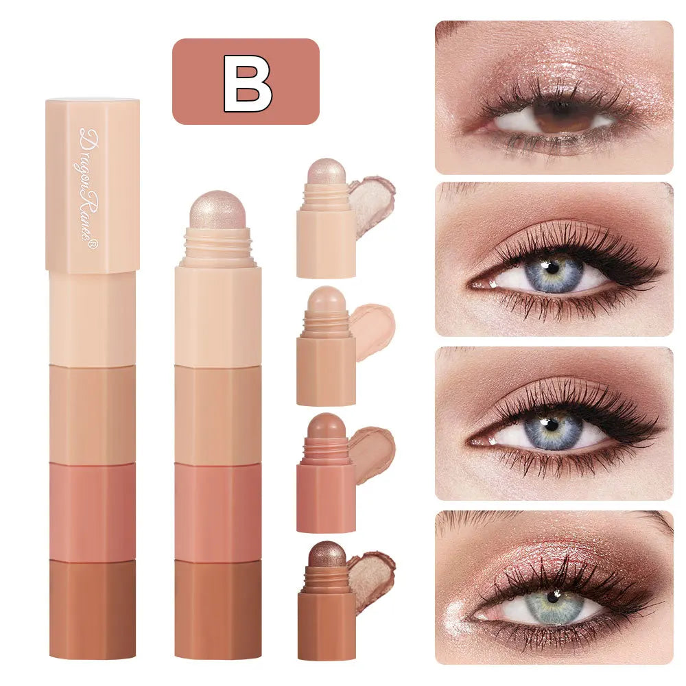 Rynx | 4 In 1 Pearl Eye Makeup Pencil Glitter Silk Moth Liner Highlighter Pencil Long-lasting Matte Shimmer Eye Pencil Eye Makeup Cosmetics