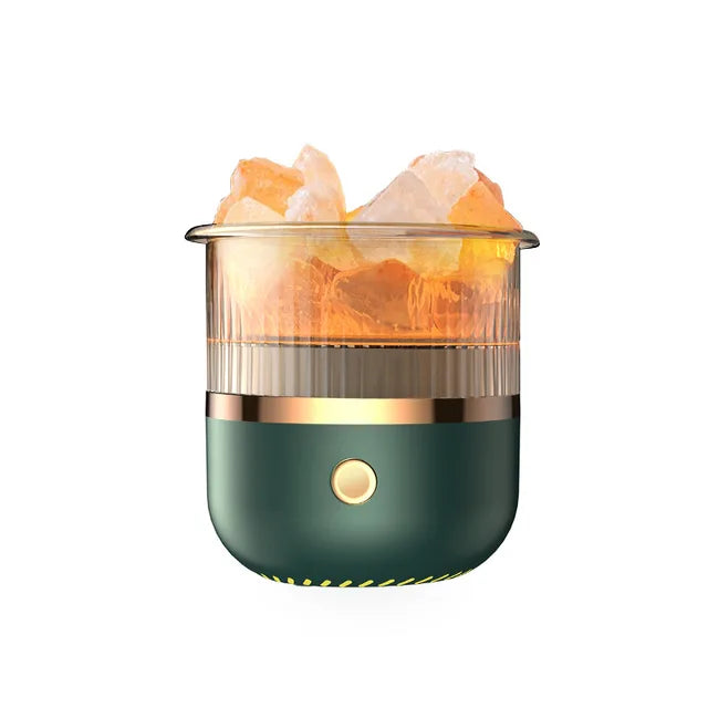 Lisslune | Himalaya salt crystal lamp & essential oil diffuser, USB ultrasonic humidifier for home & office