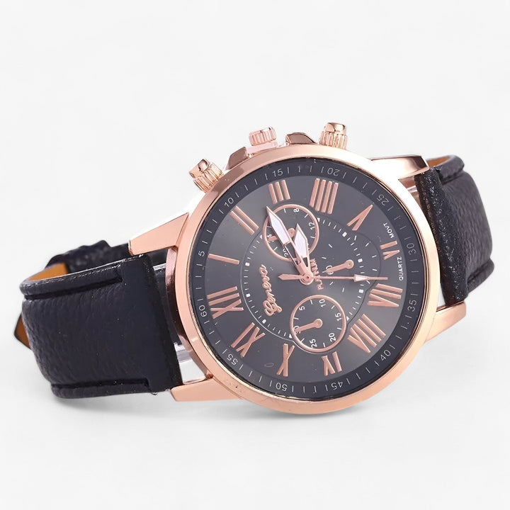 Lisslune | Camille Womens Waterproof Leather Strap Watch 42mm