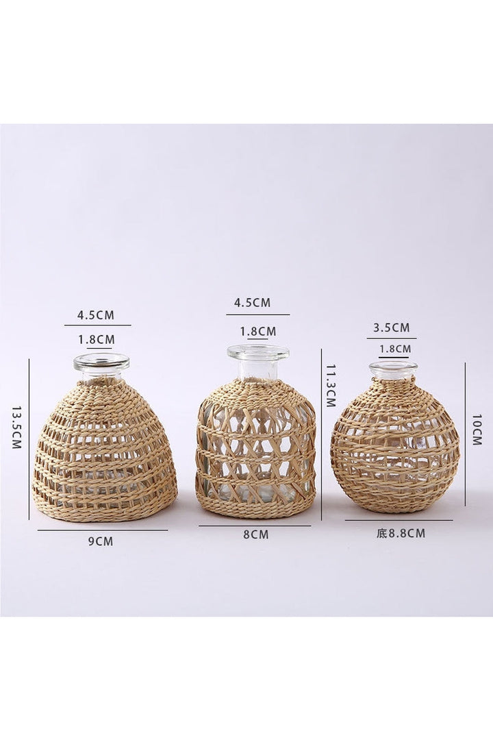 Lisslune | Academy Rattan Glass Vases