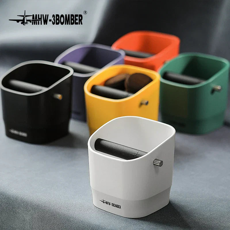 Lisslune | 0.9–1.2 l Espresso knock box, detachable knock bar and non-slip base, square coffee grounds waste, barista desktop accessories