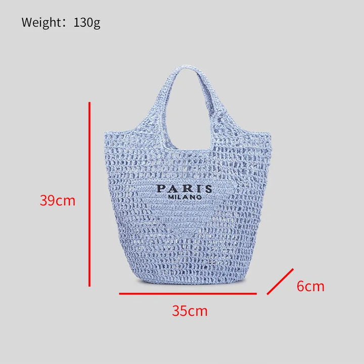 Lisslune | Net straw crochet beach bag