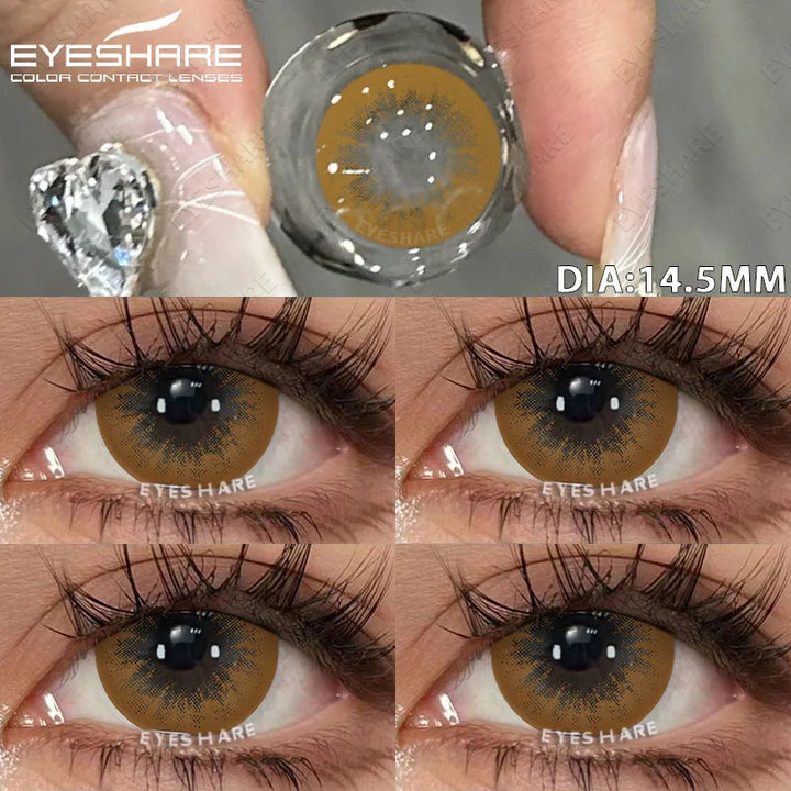 Rynx | 1 Pair colored contact lenses for eyes Black lenses Cosmetic large eye lenses Gray pupil lenses Yearly Natural eye contacts