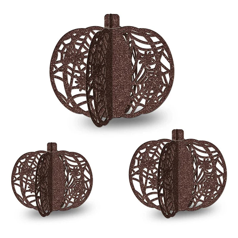 Rynx | 3-piece Set Halloween Paper Pumpkin Desktop Ornaments Trick or Treat Packaging Favors Festive Party Halloween Party Decoration 2024