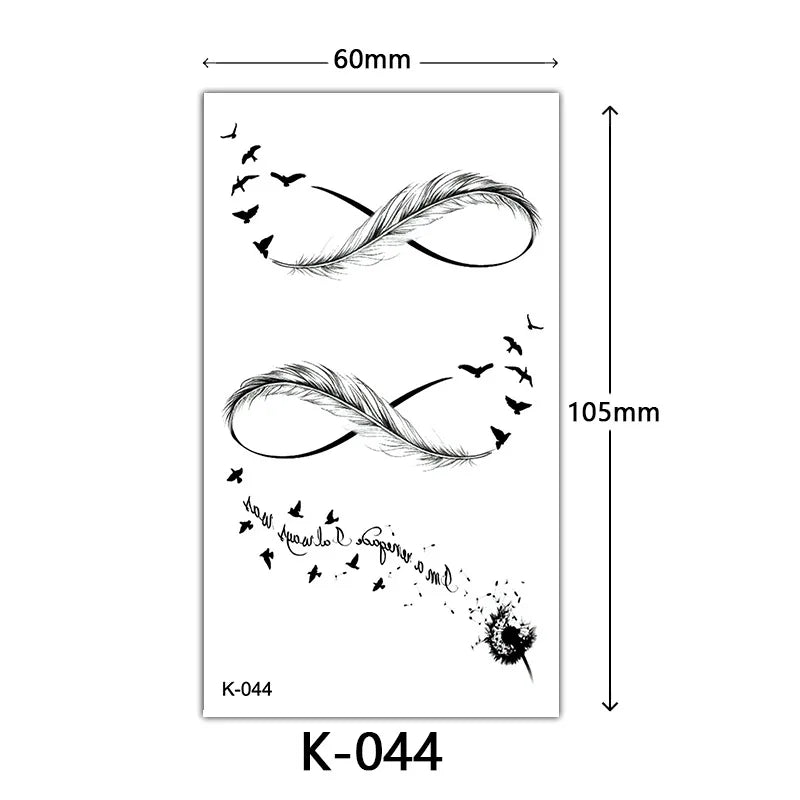 Rynx | New Temporary Tattoo Stickers Sexy Totem Butterfly Dreamcatcher Transfer Flash Tattoo Women Neck Hand Body Art Artificial Tattoos Men