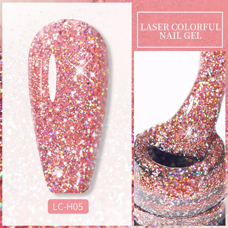 Rynx | 7ml Glitter Gel Nail Polish Semi Permanent Sequins Soak Off UV Gel Colorful DIY Nail Art Polishes
