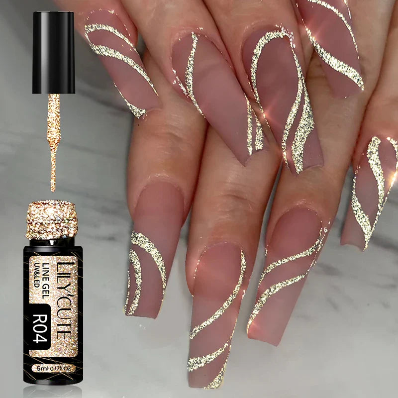 Rynx |5ML Aurora Cat Magnetic Liner Gel Nail Polish Sparkling Paint Gel Nail Polish Semi Permanent UV Gel Lines French Nail Art