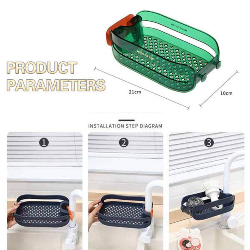 Lisslune | 2in1 Sponge Holder Sink Organizer Rack