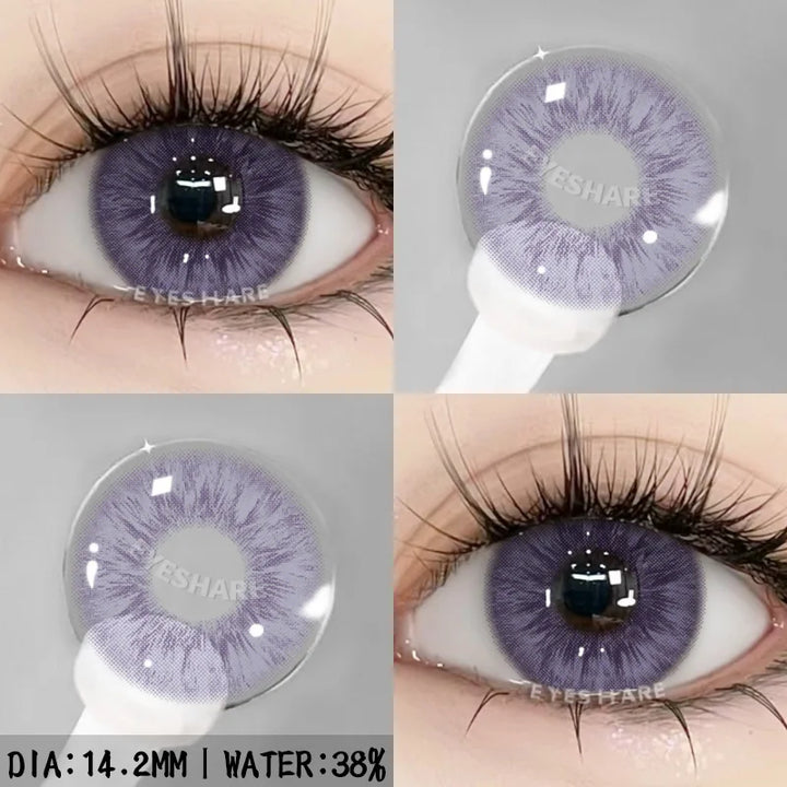 Rynx | 1 Pair New Color Contact Lenses for Eyes Purple Lenses Gray Pupil Lens Brown Eye Lens Annual Cosmetic Blue Eye Contacts