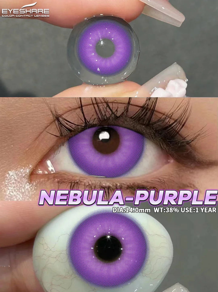 Rynx | 1 Pair Colored Contact Lenses Purple Eye Lenses Yearly Cosplay Red Lenses Cosmetic Contact Halloween Gentle Makeup Pupils