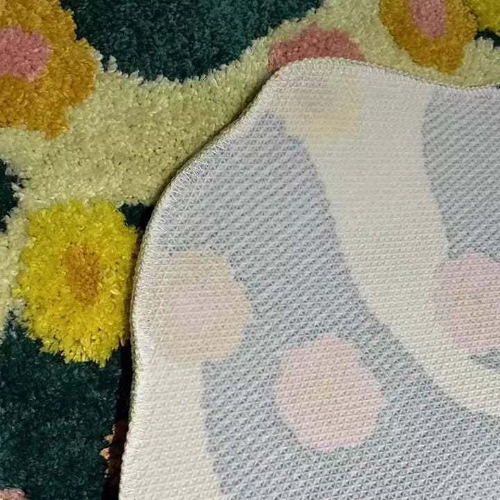 Rynx | Irregular Tufting Flower Rug Bathroom Mat Soft Bath Mat Carpet Bedroom Rug Doormat Floor Anti-Slip Pad Aesthetic Living Room Decoration
