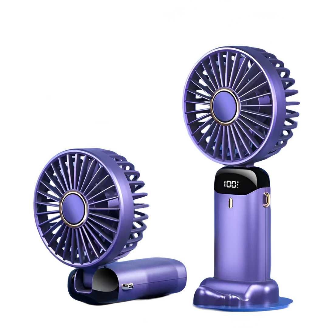 Lisslune | Rechargeable Handheld Mini Fan | 5-Speed, 90-Degree Adjustable & Quiet for Office, Home & Outdoor Use