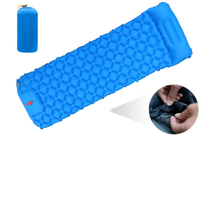 Lisslune | Inflatable Camping Sleeping Pad with Built-In Pillow for Hiking