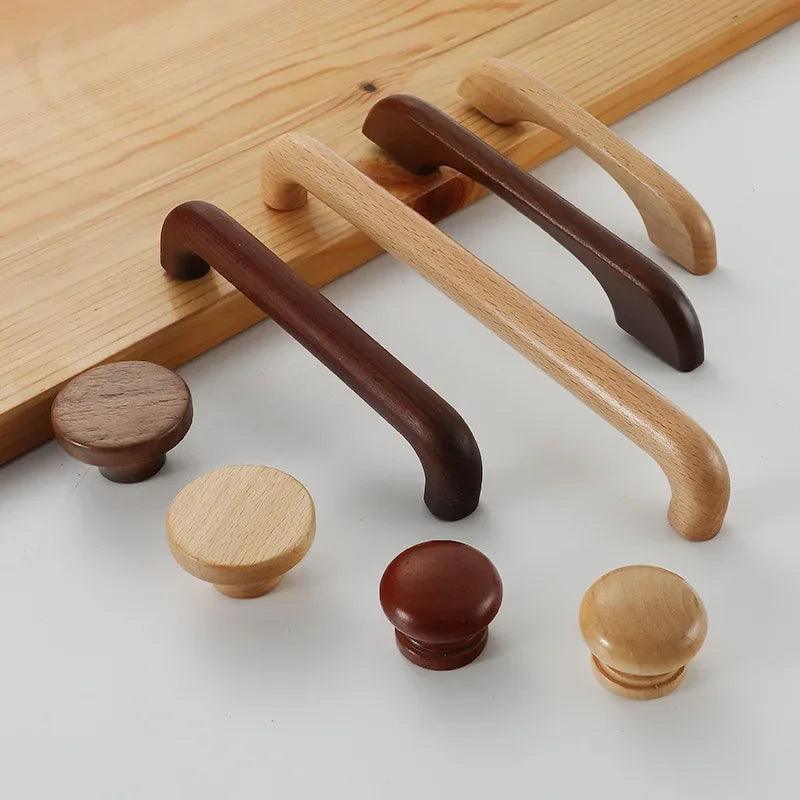 Lisslune | Chic Wooden Cabinet Knobs - Distinctive Walnut & Beech Drawer Handles for Elegant Home Interiors