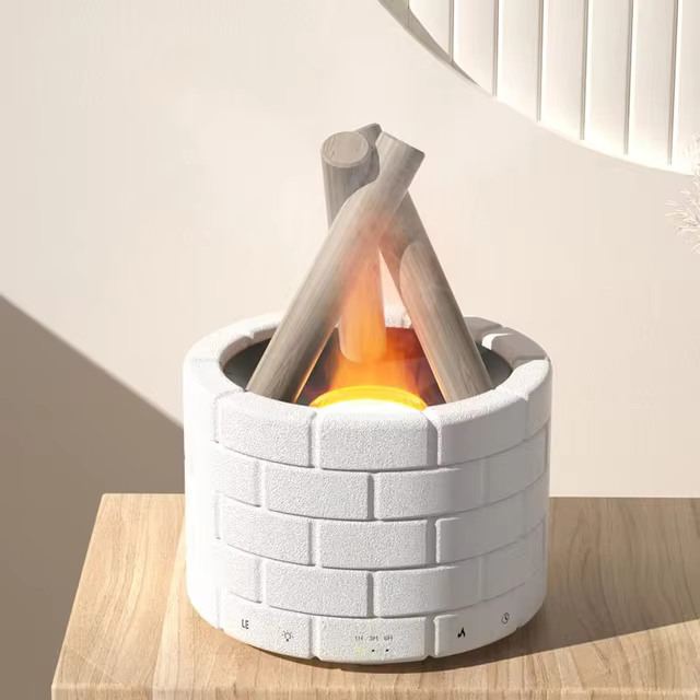 Lisslune | AirFlame Ultrasonic Air Humidifier with Fireplace-like Flame Effect – Compact & Effective