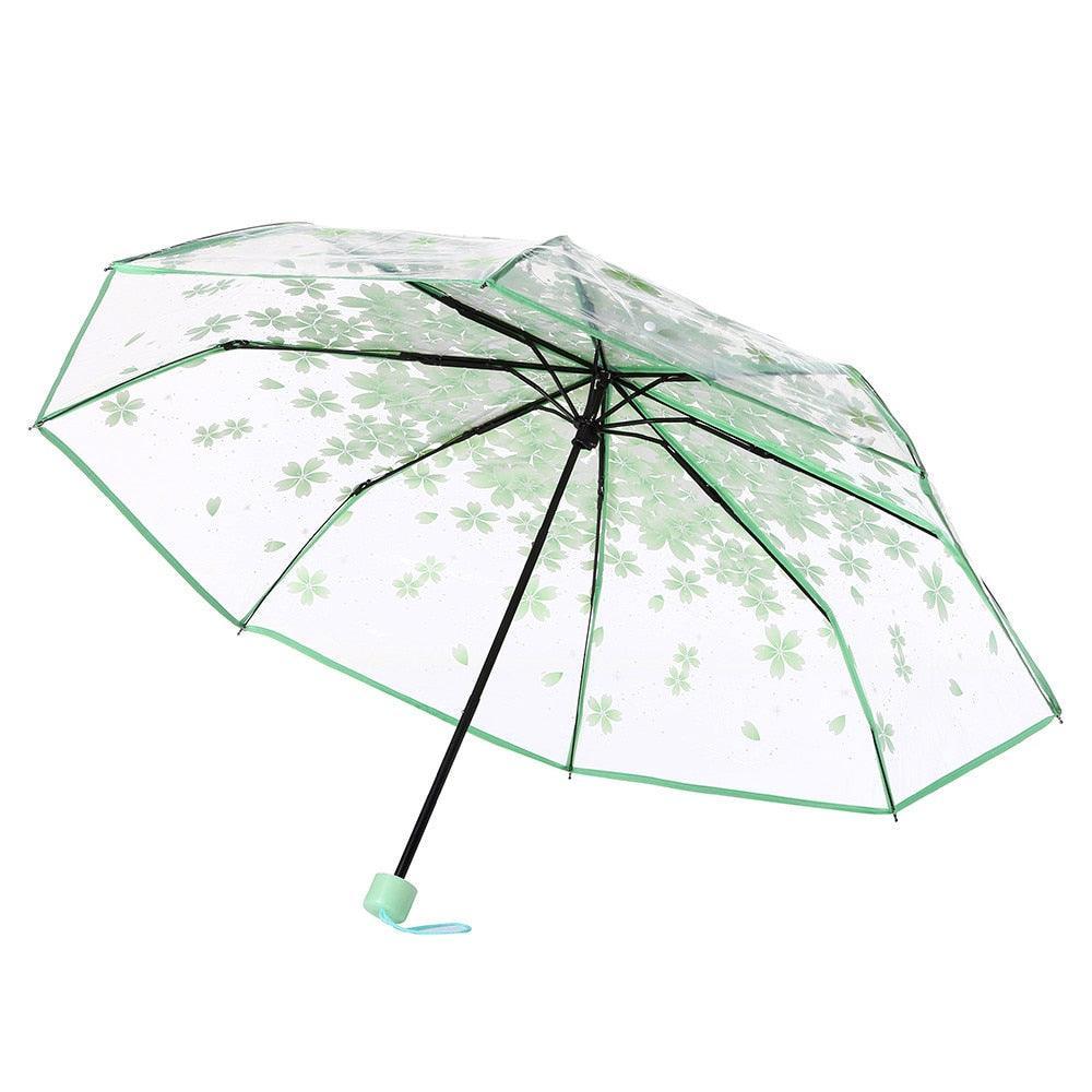 Lisslune | Chic Cherry Blossom UV-resistant Sunshade with Extended Grip Handle