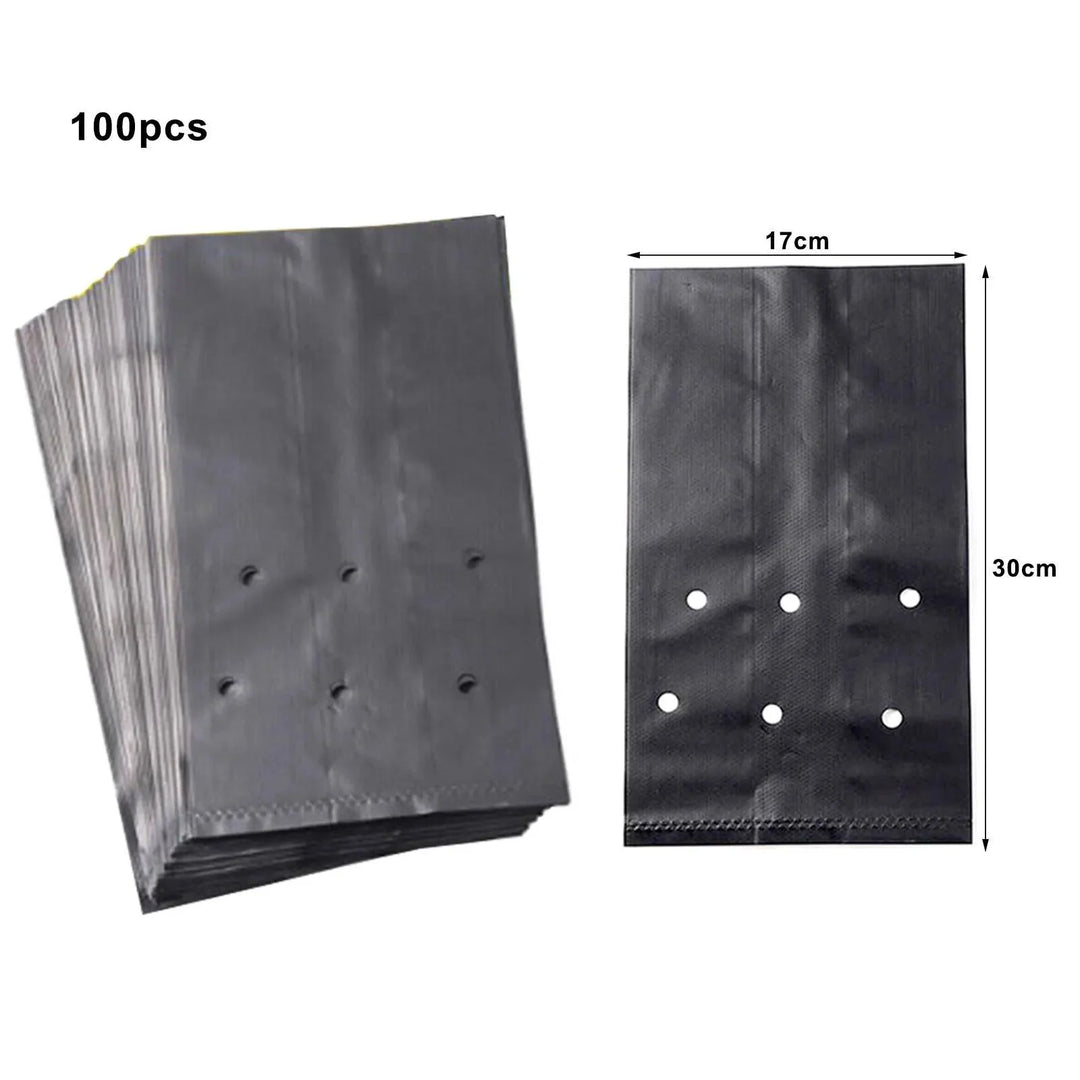 Lisslune | 100 Eco-friendly PE Plant Bags for Optimal Plant Growth - Ideal Cultivation Solution for All Gardeners