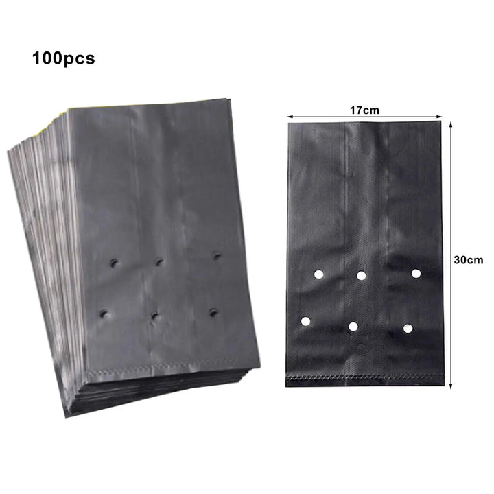 Lisslune | 100 Eco-friendly PE Plant Bags for Optimal Plant Growth - Ideal Cultivation Solution for All Gardeners