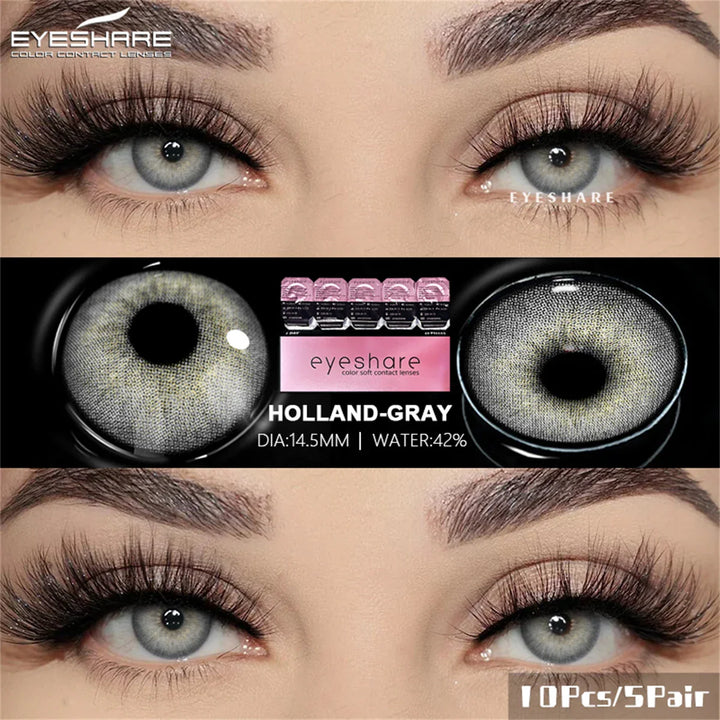 Rynx | Daily Lens 10pcs/5pairs Colored Contact Lenses Natural Gray Contact Daily Disposable 1 Day Use Colored Make-up Lenses