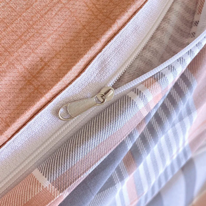 Rynx | Khaki Striped Check Blanket Adults Kids Home Hotel Room Decoration Double Skin-friendly Comfort 100% Cotton Bedding 1 Piece