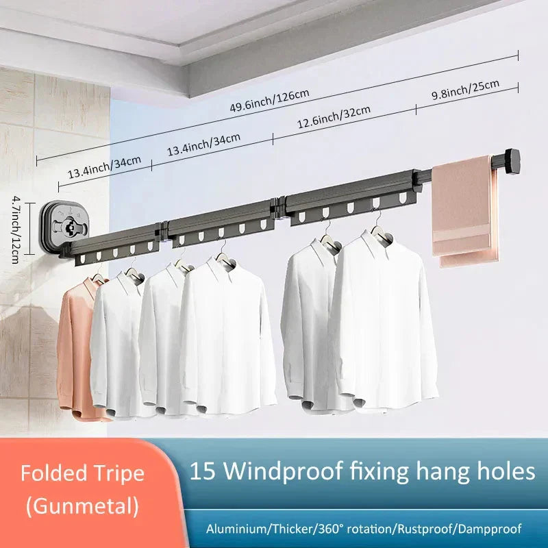 Lisslune | WallDry Flex – Foldable Wall-Mounted Clothes Dryer for Space-Saving Laundry