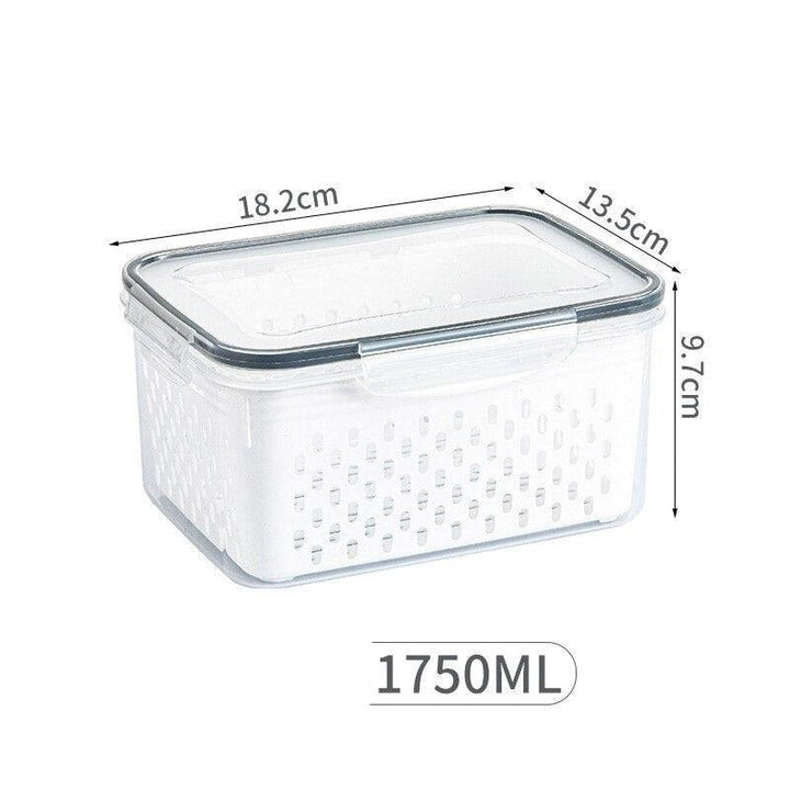 Lisslune | Refrigerator Storage Container with Draining Tray and Clear Lid for Organized Fruits and Vegetables