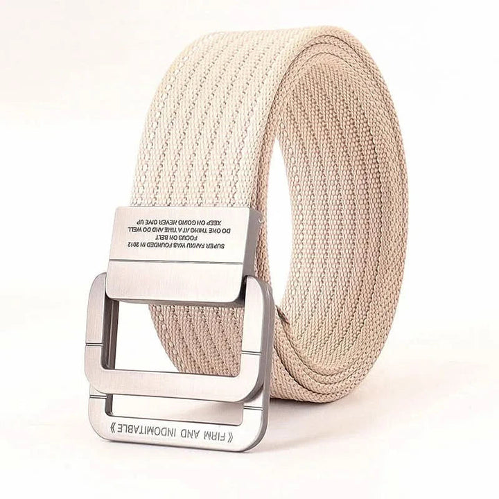 Lisslune | Unisex Canvas Belt – Double Metal Ring Buckle, Adjustable