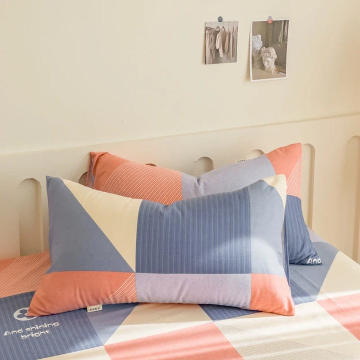 Rynx | 100% Cotton Thickened Pillowcase 48cm*74cm 2 Pieces Beauty Floral Print Pillowcase for Bedroom