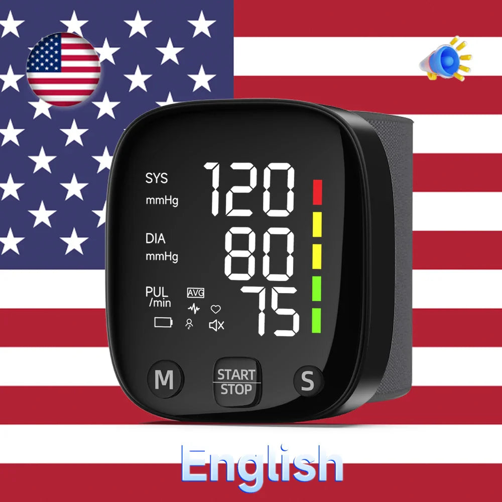 Lisslune | Rechargeable LED Wrist Blood Pressure Monitor with Voice Function – HeartGuard