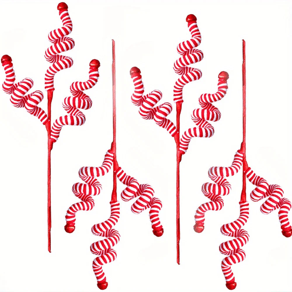 Rynx | 1/2/4 Piece Christmas Tree Candy Canes - Festive Wool Candy Roll Decoration for Christmas, New Year and Winter Holidays
