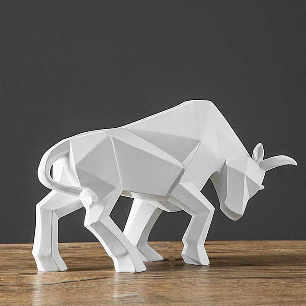 Lisslune | YuryFvna Modern Geometric Bull Statue, Ornament, Café, Bull Sculptures, Animal Figures, Abstract Hotel Home Decoration
