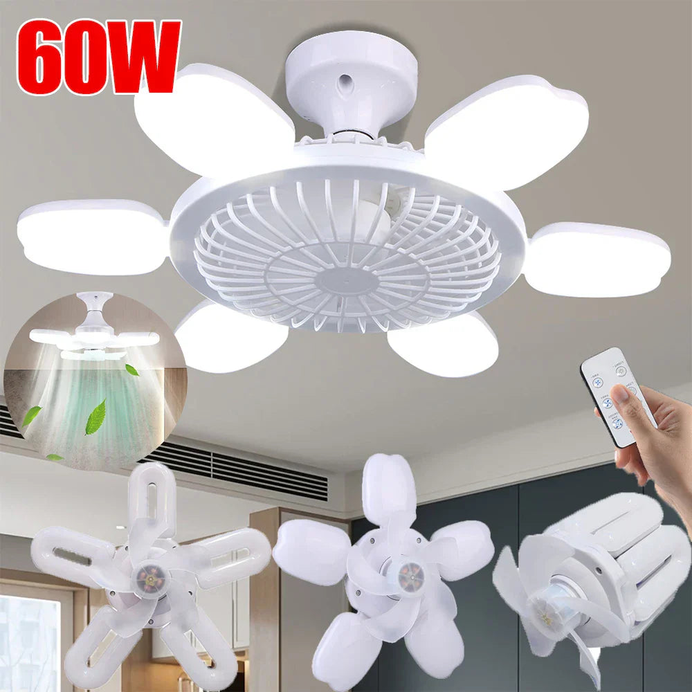 Lisslune | Silent Adjustable Remote Control Ceiling Foldable Fan Lamp