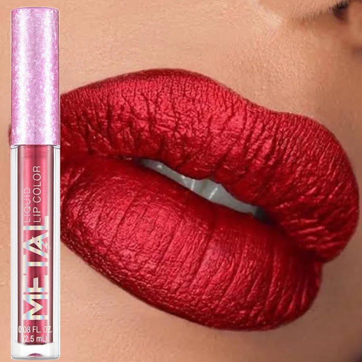 Rynx | Metallic Lip Gloss 12 Colors Glitter Matte Liquid Lipstick Waterproof Shiny Shimmering Lip Tint Long-lasting Party Festival Lip Makeup