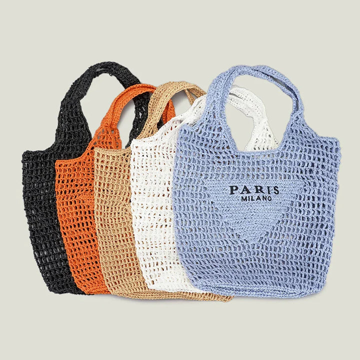 Lisslune | Net straw crochet beach bag