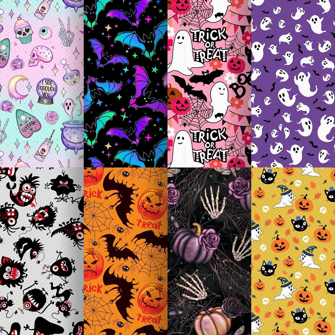 Lisslune | Halloween-themed leather craft sheets - ghost & pumpkin designs for DIY projects