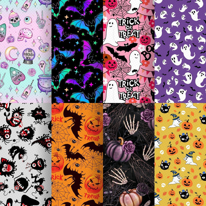 Lisslune | Halloween-themed leather craft sheets - ghost & pumpkin designs for DIY projects