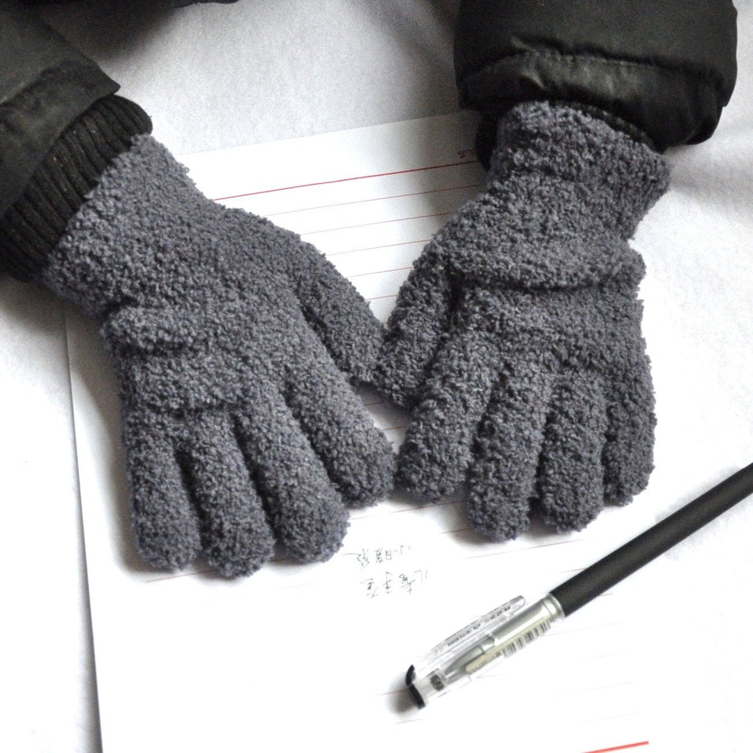 Lisslune | Fluffy children's wool gloves with individual fingers (5-10 years)